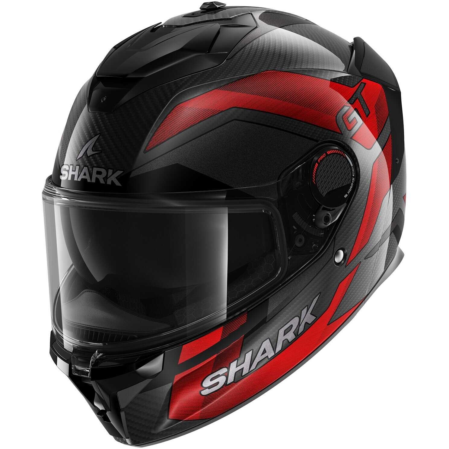 Casco integrale fibra carbonio moto Shark Spartan GT PRO Carbon RITMO ROSSO RED helmet casque