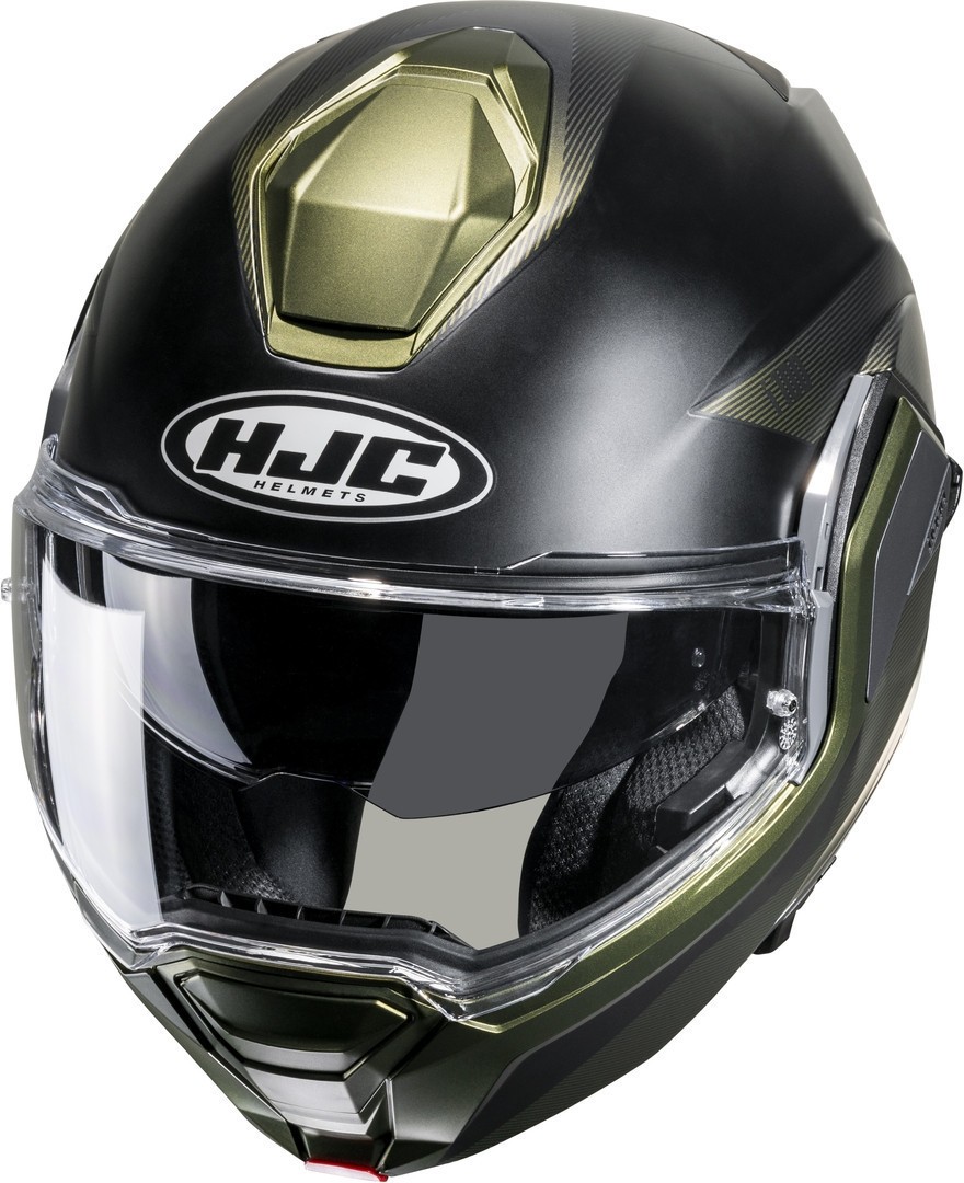 Casco modulare reversibile Hjc I100 BESTON VERDE GREEN flip back reverse helmet casque