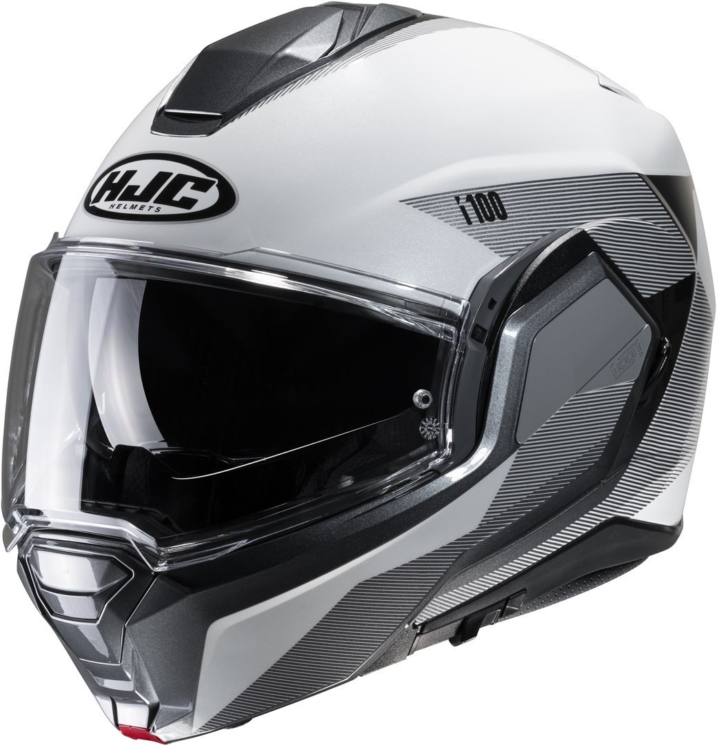 Casco modulare reversibile Hjc I100 BESTON GRIGIO GREY MC5 flip back reverse helmet casque