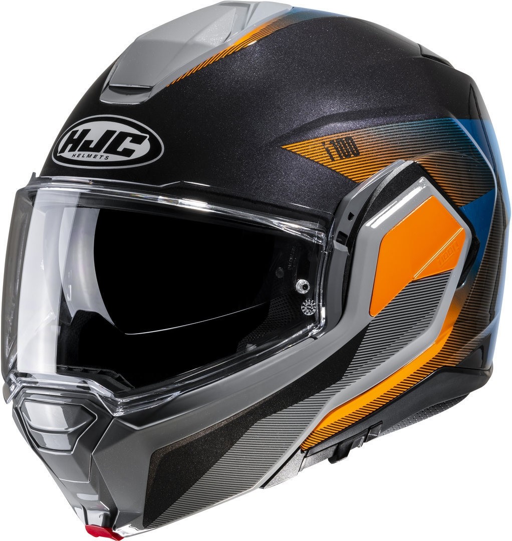 Casco modulare reversibile Hjc I100 BESTON ORANGE MC27 flip back reverse helmet casque