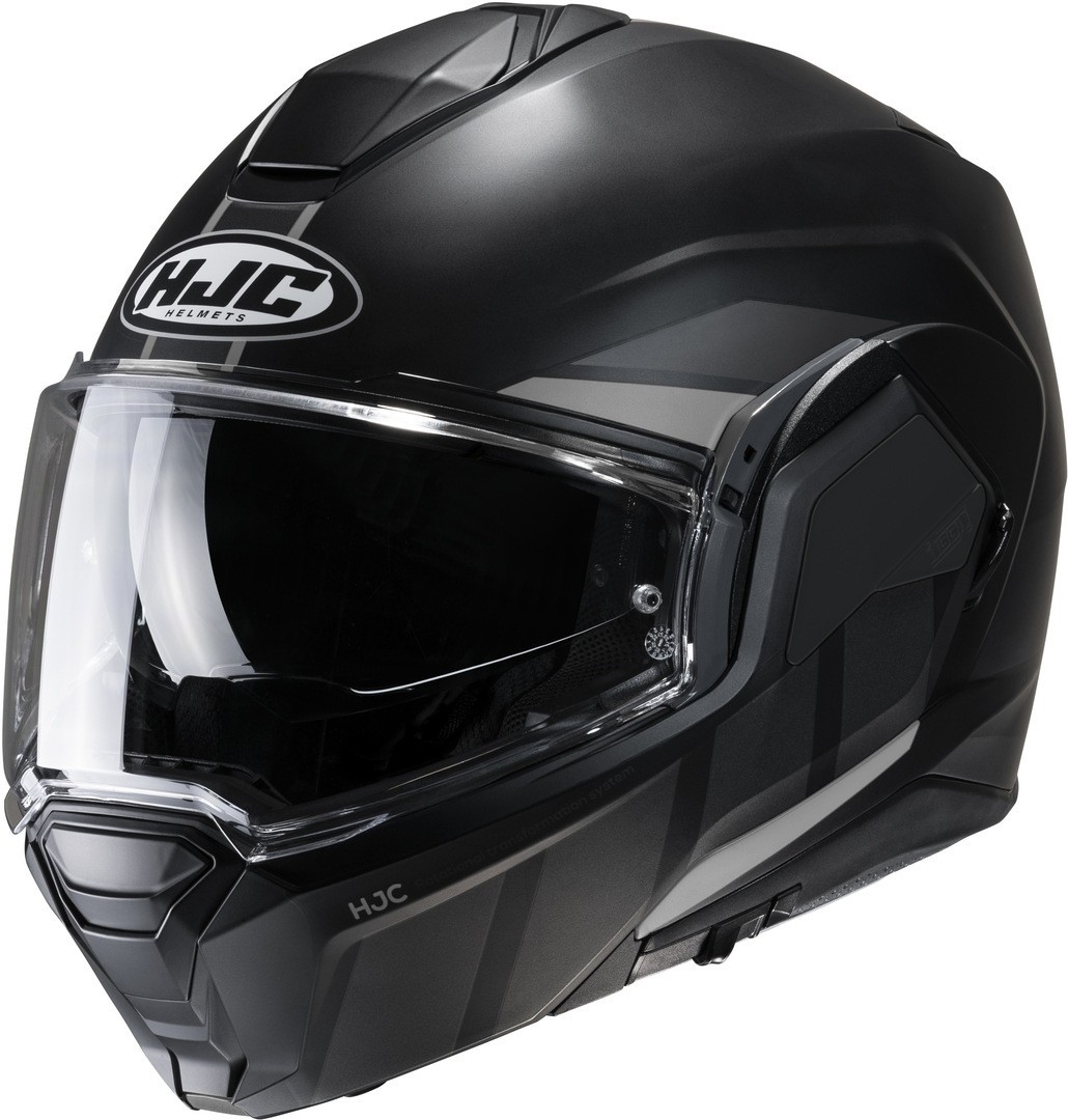 Casco modulare reversibile Hjc I100 BEIS NERO GRIGIO BLACK GREY MC5SF flip back reverse helmet casque