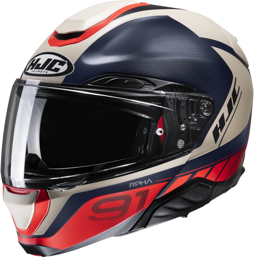 Casco modulare apribile fibra moto Hjc Rpha-91 RAFINO ROSSO RED MC1SF flip up fiber Helmet casque