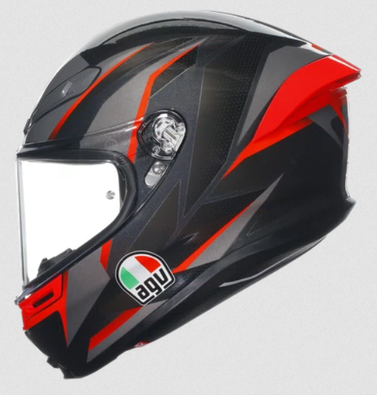 Casco integrale moto Agv K6 S SLASHCUT NERO GRIGIO ROSSO BLACK GREY RED helmet casque