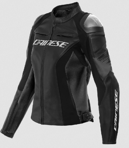 Giacca donna pelle moto Dainese Racing 4 lady nero grigio black ebony woman girl leather jacket