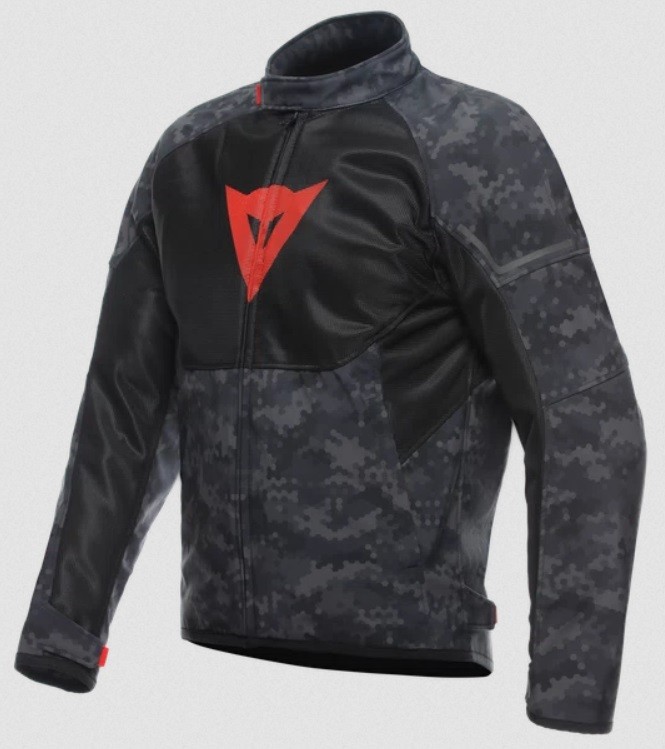 GIACCA moto Dainese IGNITE AIR TEX camo gray black fluo red JACKET