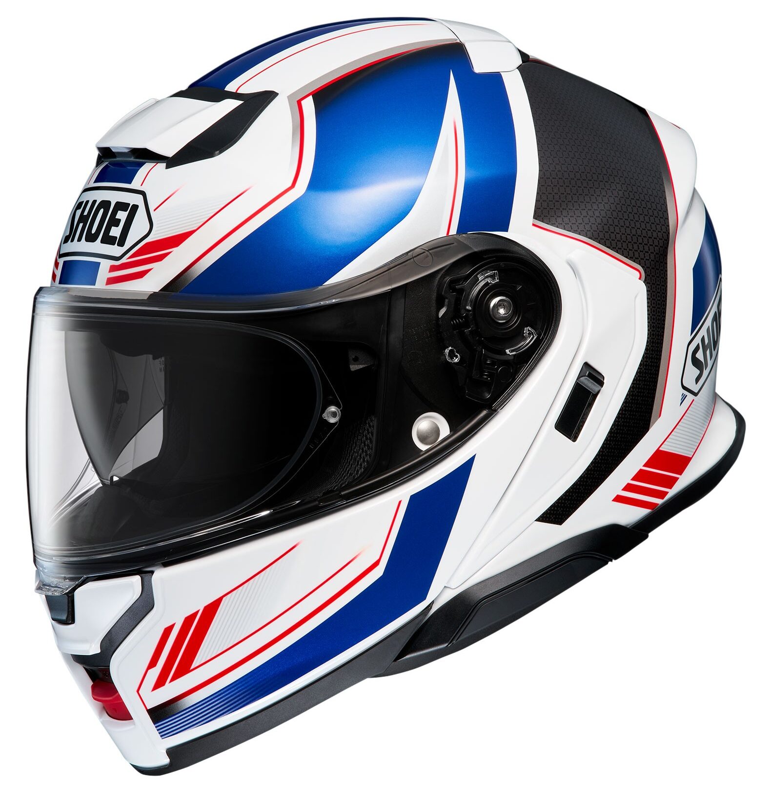 Casco modulare moto Shoei Neotec 3 GRASP Tc-10 bianco rosso blu white red flip up helmet casque