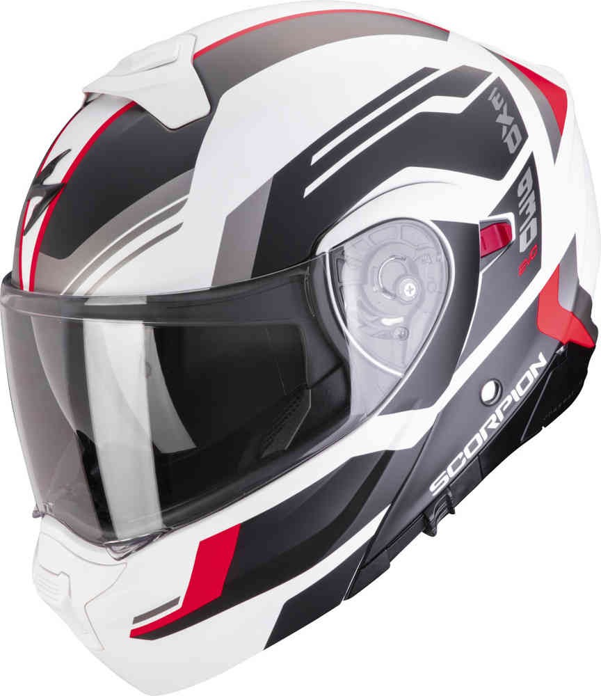 Casco modulare adventure Scorpion EXO 930 EVO Sikon Bianco Nero Rosso helmet casque
