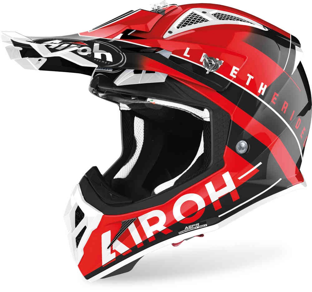 Casco cross Airoh Aviator Ace Amaze Red Gloss helmet casque