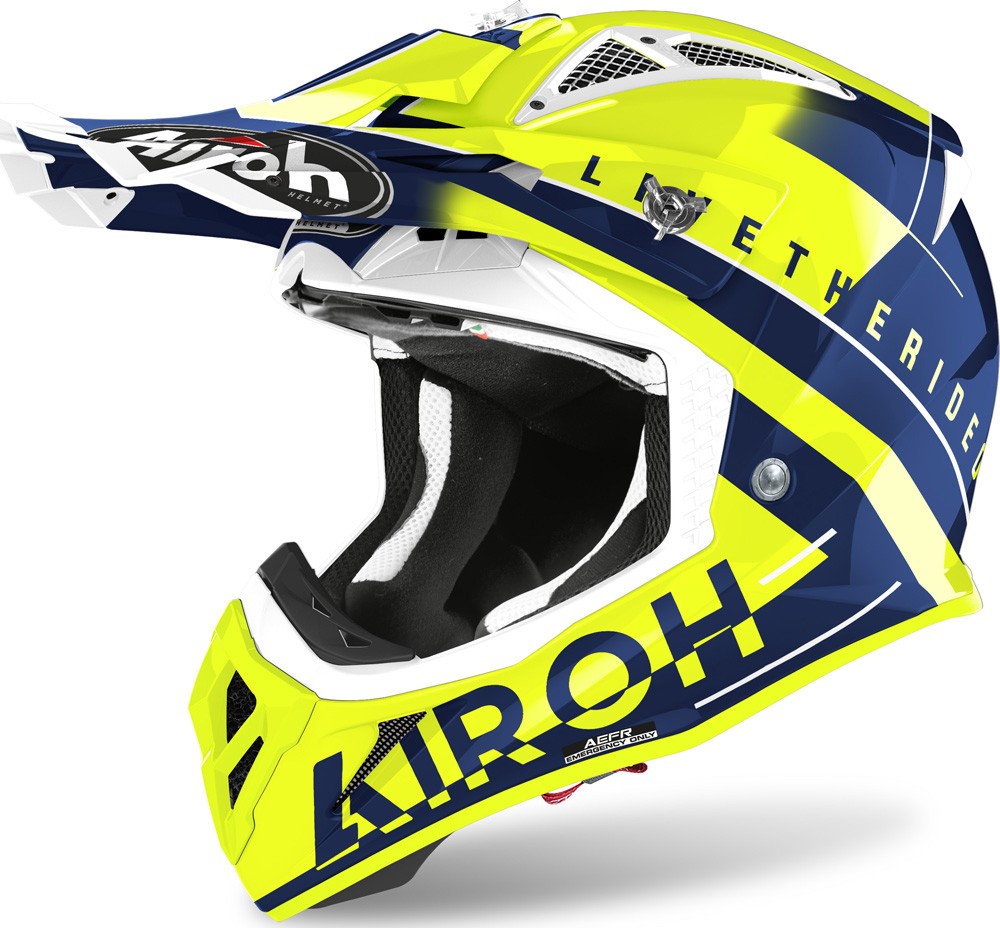 Casco cross Airoh Aviator Ace Amaze Yellow Gloss helmet casque