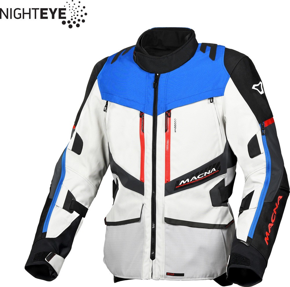 Giacca moto sport touring Macna Domane Light Grey Blue