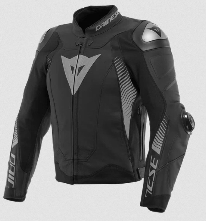 Giacca pelle sportiva moto Dainese Super Speed 4 Nero Black leather jacket