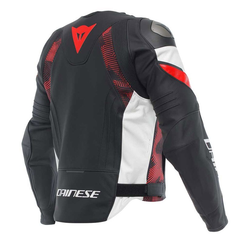 Dainese AVRO 5 pelle Nero bianco rosso Black white red leather jacket