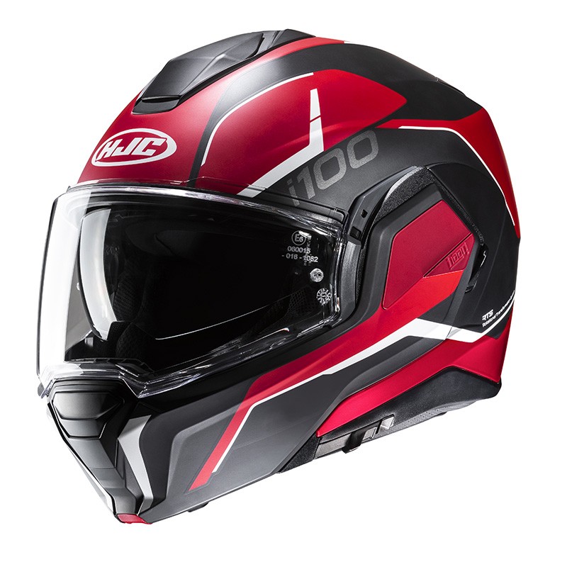Casco modulare reversibile Hjc I100 LORIX ROSSO RED MC1 flip back reverse helmet casque