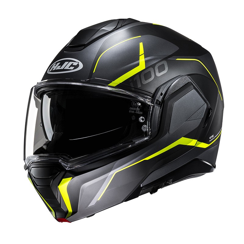 Casco modulare reversibile Hjc I100 LORIX GIALLO YELLOW MC3 flip back reverse helmet casque