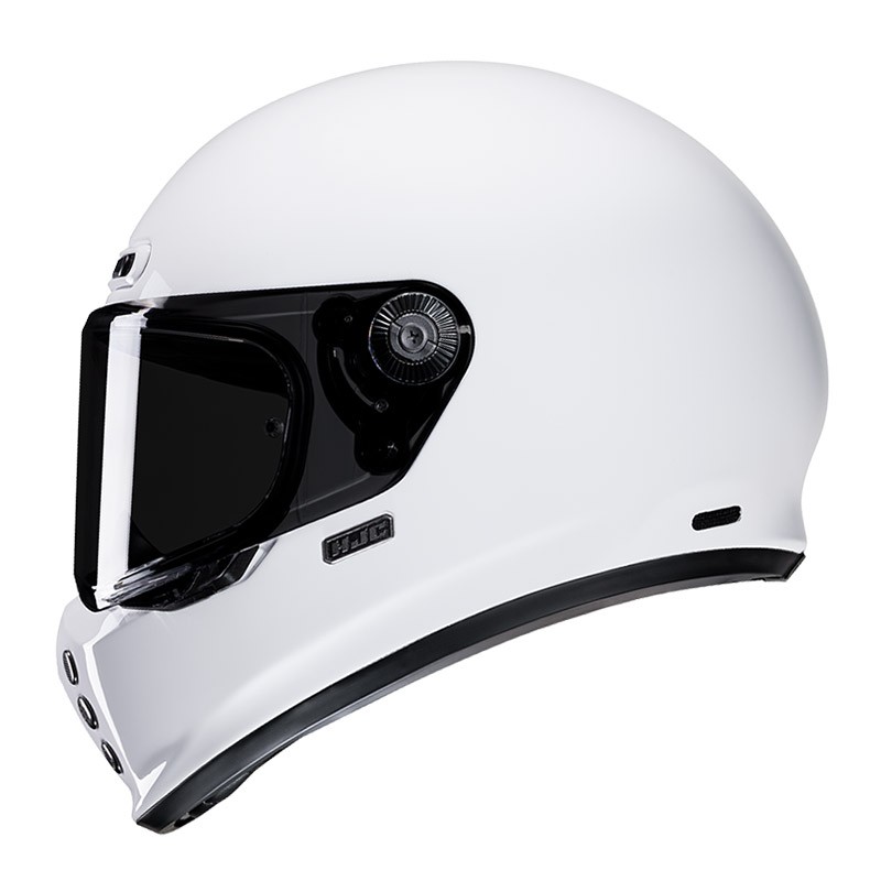 Casco integrale fibra vintage Hjc V10 bianco white naked scrambler fiber Helmet casque