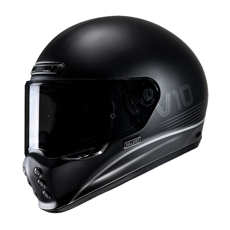 Casco integrale fibra vintage Hjc V10 TAMI nero black naked scrambler fiber Helmet casque