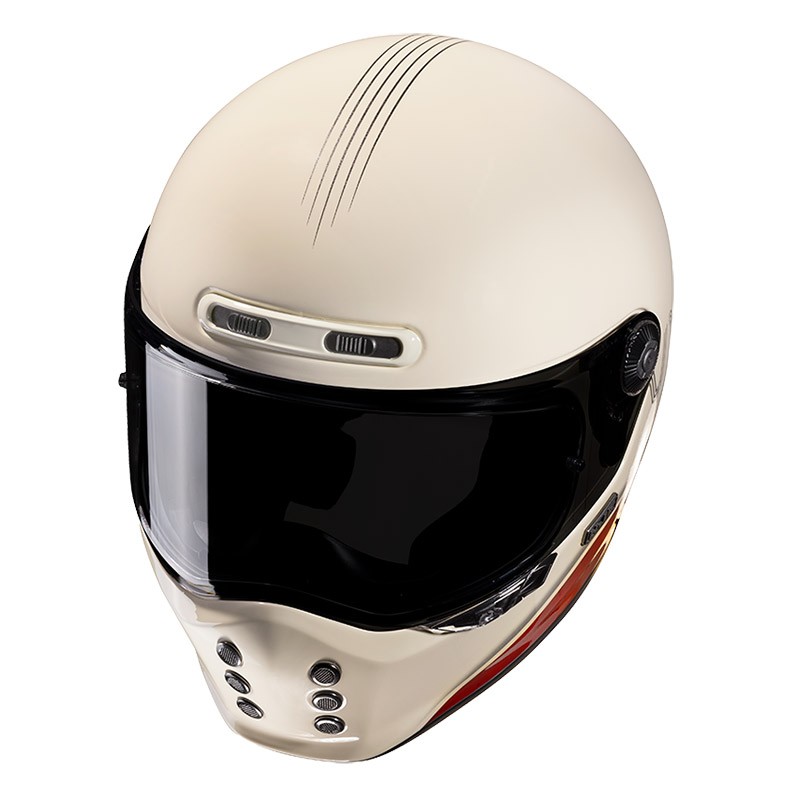 Casco integrale fibra vintage Hjc V10 TAMI MC1 naked scrambler fiber Helmet casque