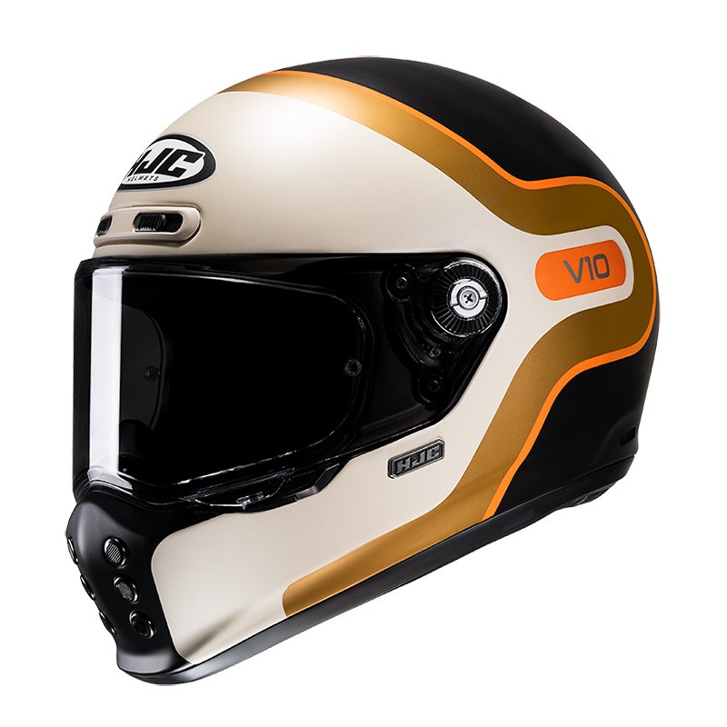 Casco integrale fibra vintage Hjc V10 GRAPE MC7 naked scrambler fiber Helmet casque