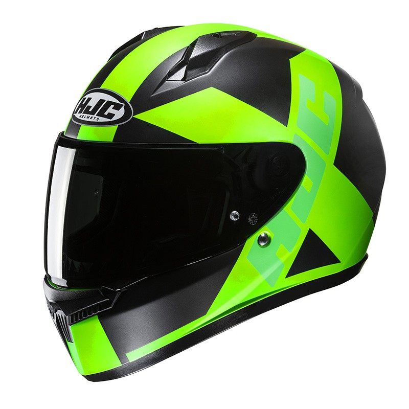 Casco integrale moto Hjc C10 TEZ VERDE FLUO GREEN MC4HSF helmet casque