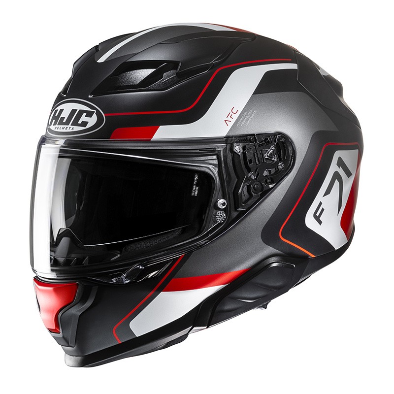 Casco integrale FIBRA moto Hjc F71 ARCAN nero grigio rosso MC1sf black grey red FIBER helmet casque