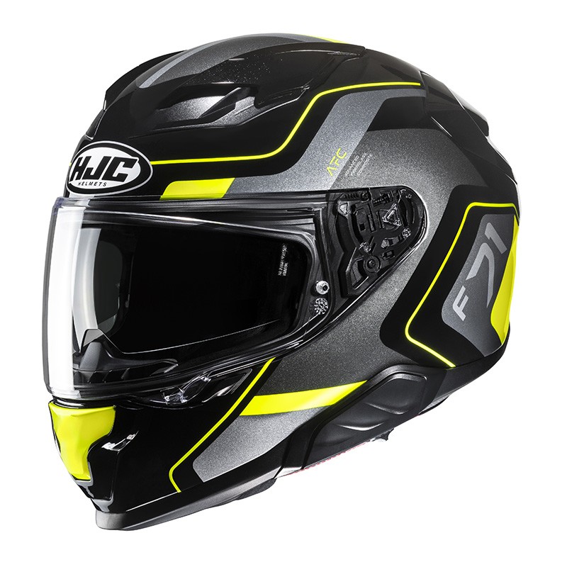 Casco integrale FIBRA moto Hjc F71 ARCAN GIALLO MC3 YELLOW FIBER helmet casque