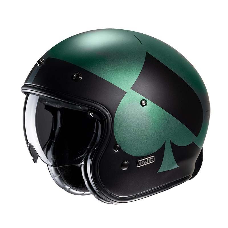 Casco HJC V31 KUZ GREEN MATT MC4SF helmet