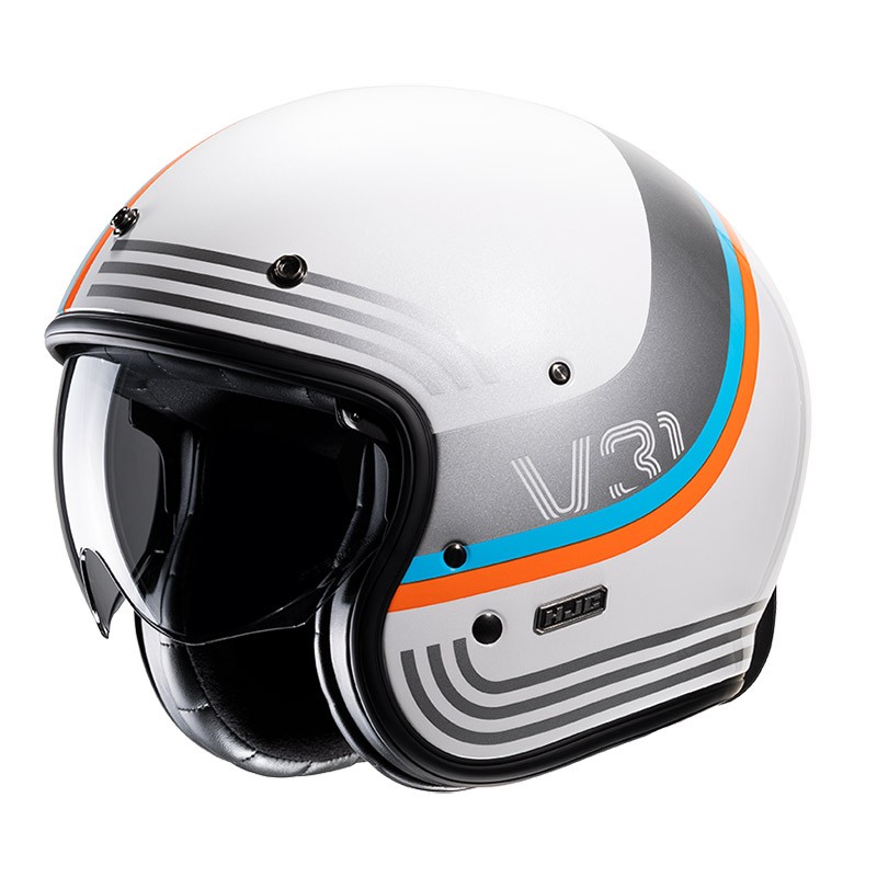 Casco HJC V31 BYRON MC27 WHITE BLU ORANGE helmet