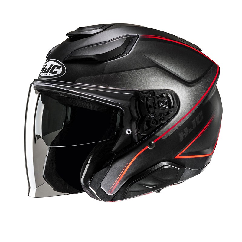 Casco jet fibra Hjc F31 LUDI NERO OPACO ROSSO BLACK MATT RED MC1SF fiber Helmet casque