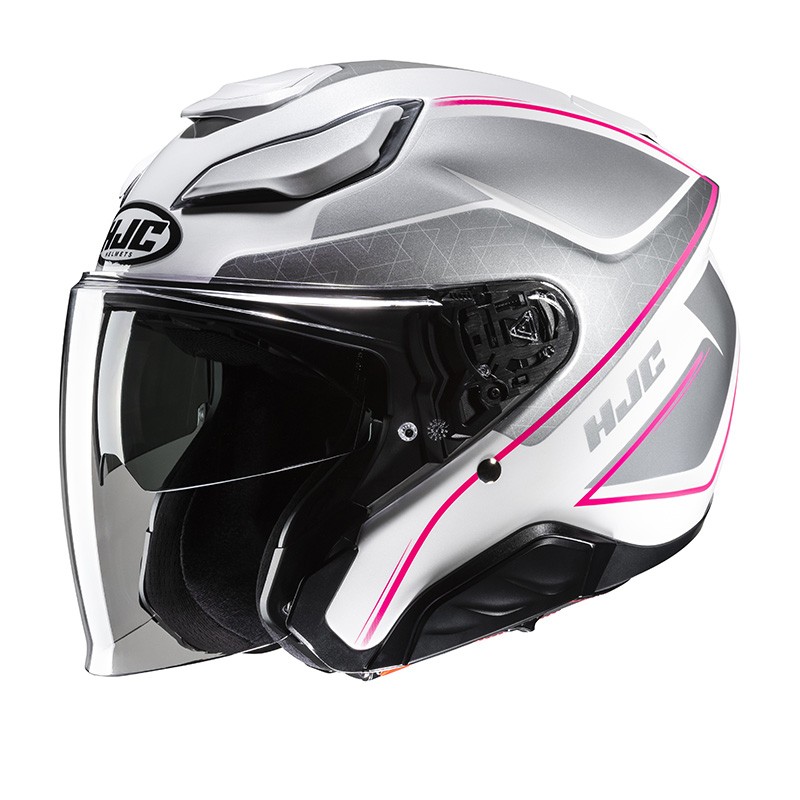Casco jet fibra Hjc F31 LUDI BIANCO FUCSIA WHITE MC8 fiber Helmet casque