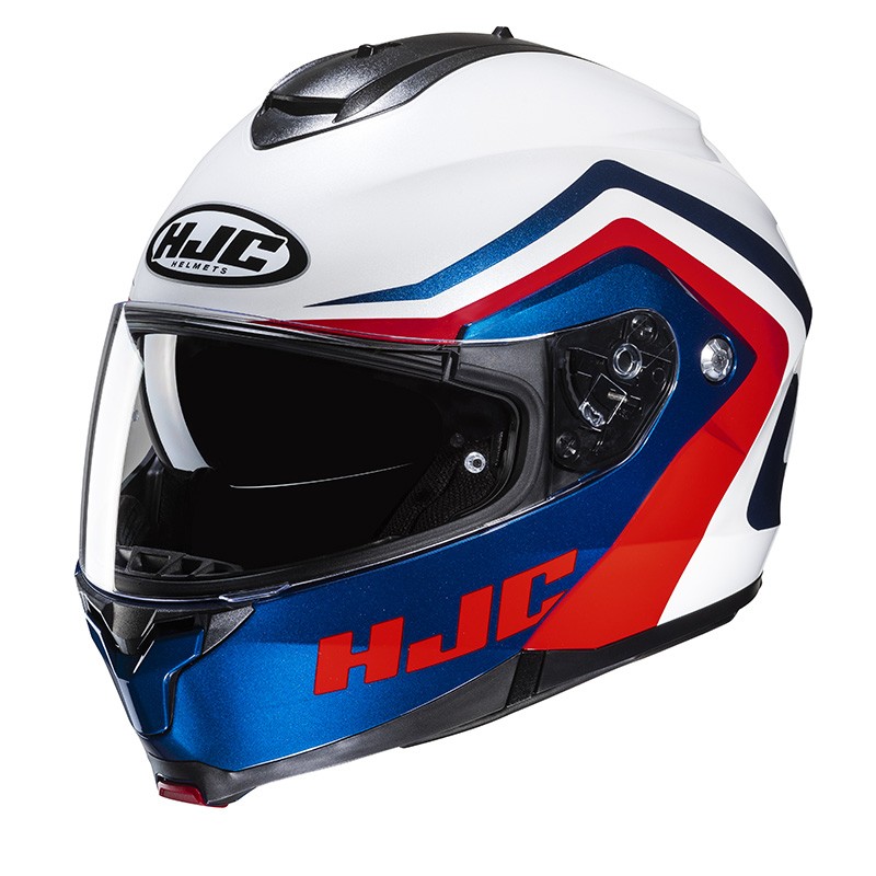 Casco modulare apribile Hjc C91N NEPOS BIANCO ROSSO BLU WHITE RED MC21 flip up helmet casque