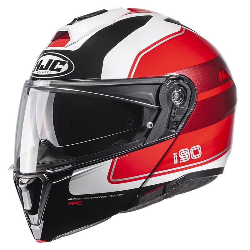 Casco modulare apribile moto Hjc I90 WASCO rosso MC1 red flip up helmet casque
