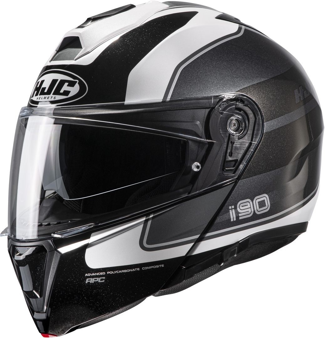 Casco modulare apribile moto Hjc I90 WASCO NERO BIANCO MC5 BLACK WHITE flip up helmet casque