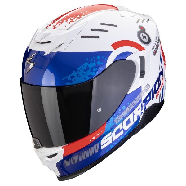 Casco integrale Scorpion exo 520 evo AIR Titan White Blue Red helmet casque