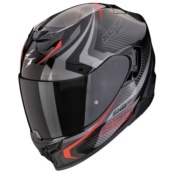 Casco integrale Scorpion exo 520 evo AIR Terra Black Grey Red glossyhelmet casque