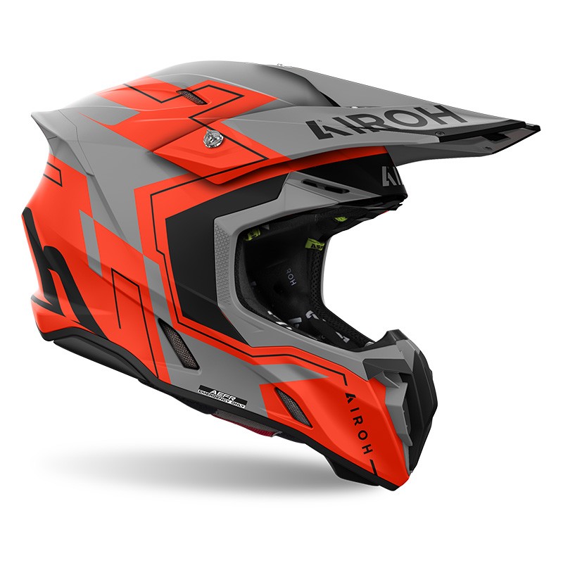 Casco moto cross Airoh Twist 3 DIZZY ARANCIONE ORANGE enduro motard off road helmet casque
