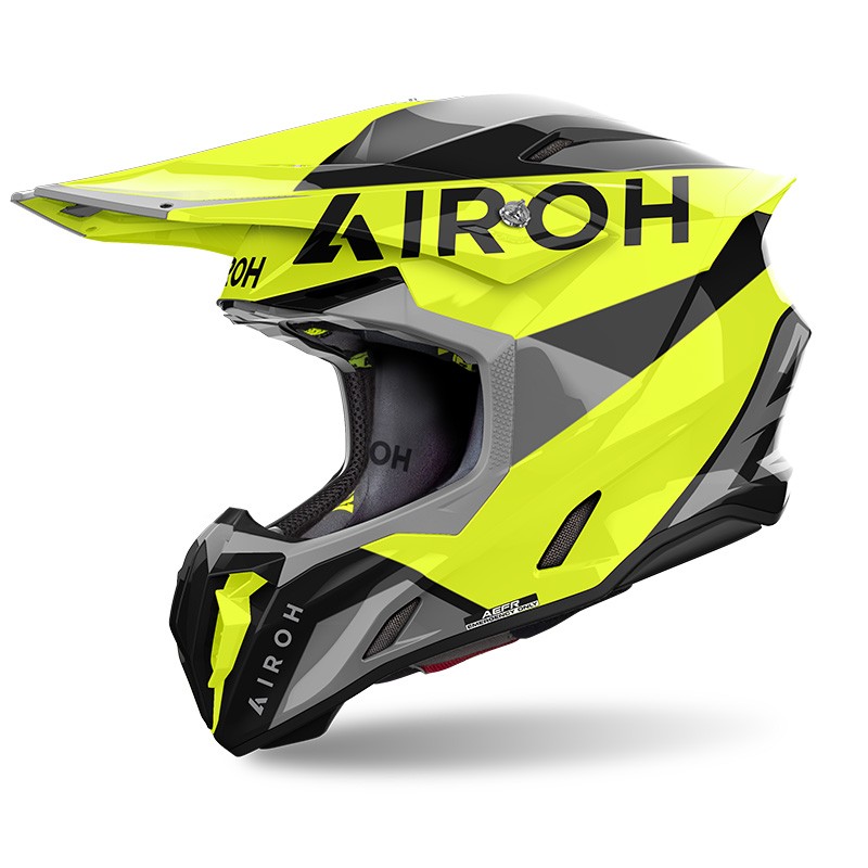 Casco moto cross Airoh Twist 3 KING GIALLO YELLOW enduro motard off road helmet casque