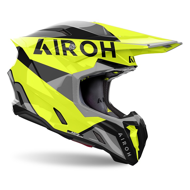 Casco moto cross Airoh Twist 3 KING GIALLO YELLOW enduro motard off road helmet casque