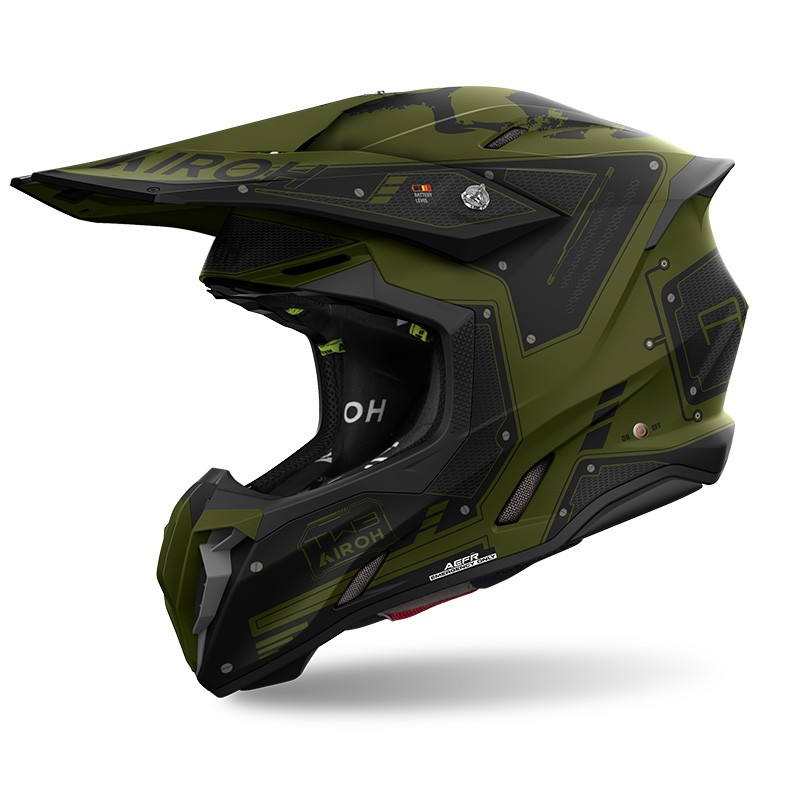 Casco moto cross Airoh Twist 3 MILITARY GREEN enduro motard off road helmet casque