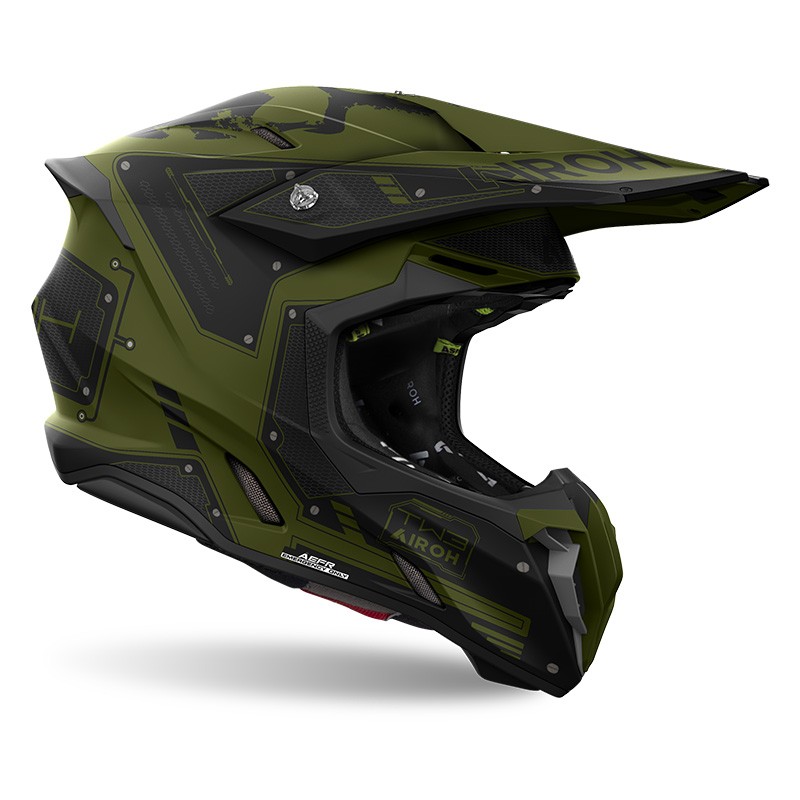 Casco moto cross Airoh Twist 3 MILITARY GREEN enduro motard off road helmet casque