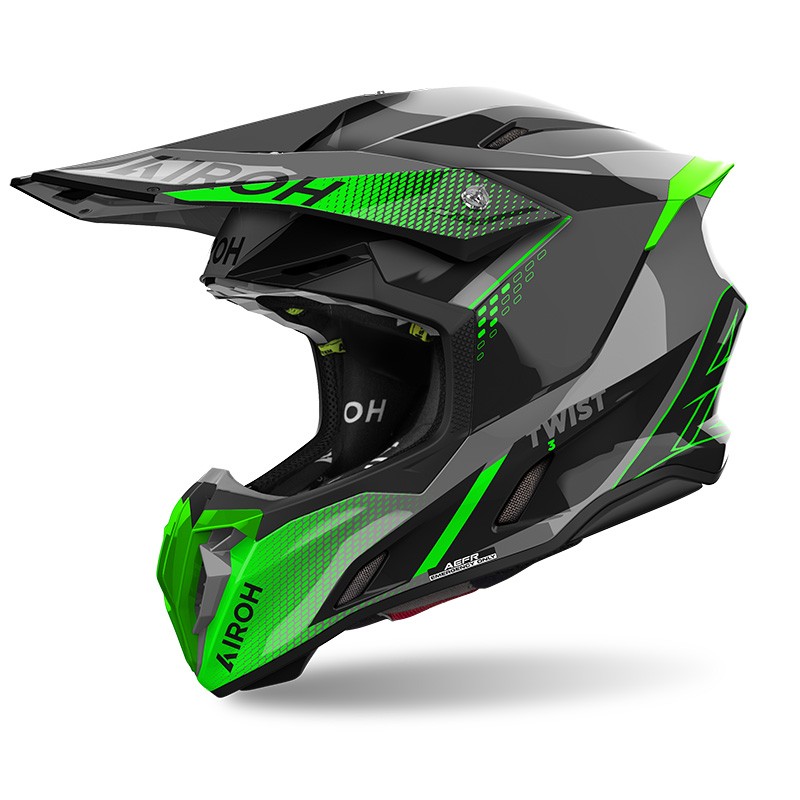 Casco moto cross Airoh Twist 3 SHARD VERDE GREEN enduro motard off road helmet casque