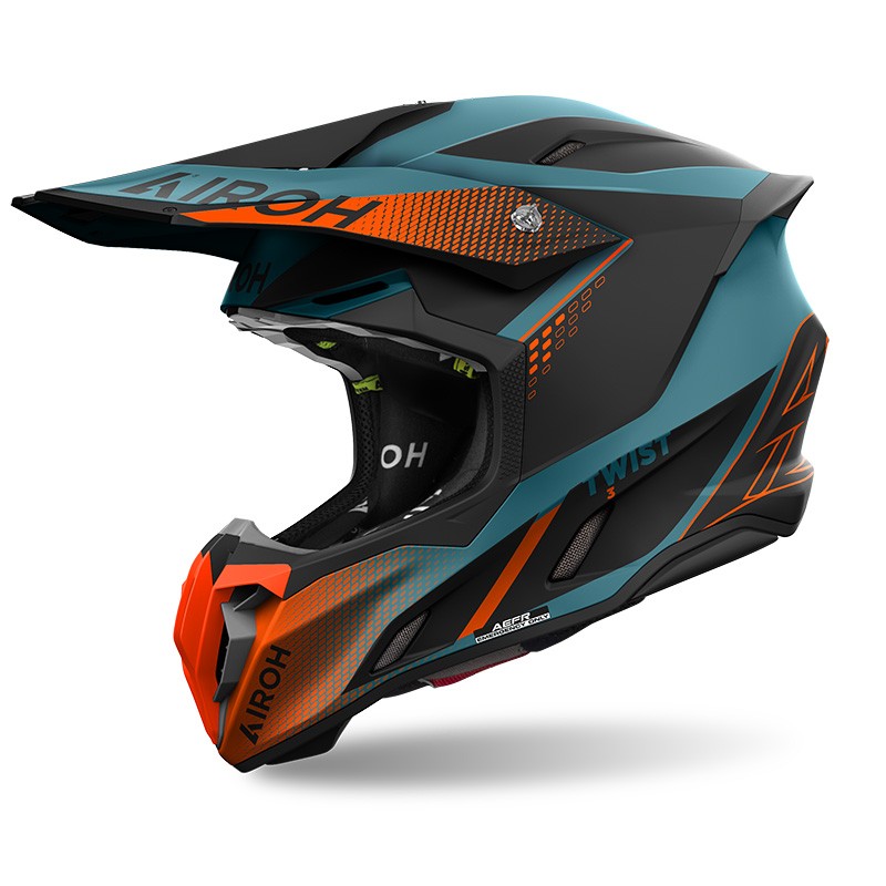 Casco moto cross Airoh Twist 3 SHARD ARANCIONE ORANGE enduro motard off road helmet casque