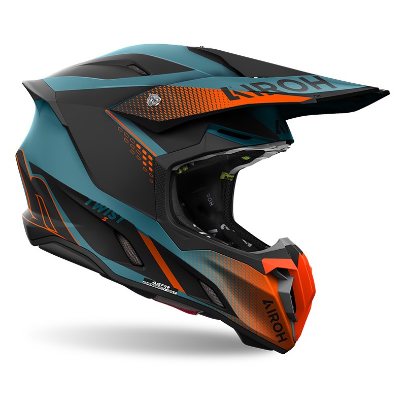 Casco moto cross Airoh Twist 3 SHARD ARANCIONE ORANGE enduro motard off road helmet casque