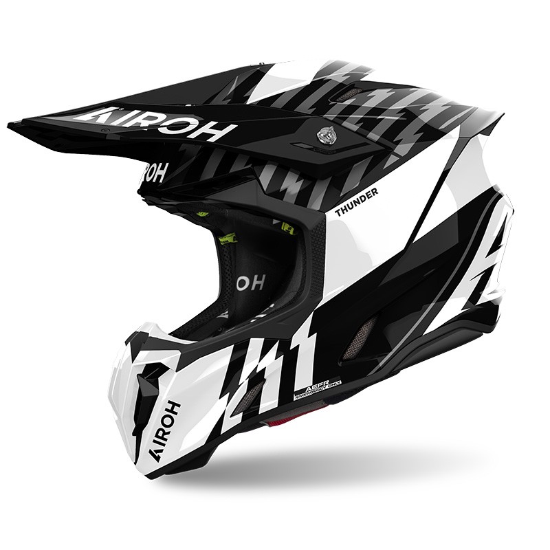 Casco moto cross Airoh Twist 3 THUNDER BLACK WHITE enduro motard off road helmet casque