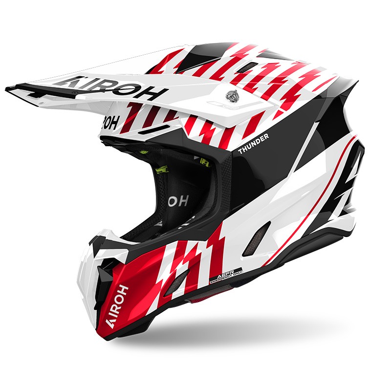 Casco moto cross Airoh Twist 3 THUNDER RED WHITE enduro motard off road helmet casque