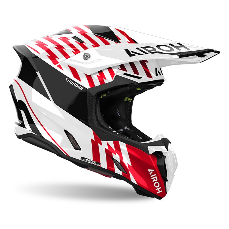 Casco moto cross Airoh Twist 3 THUNDER RED WHITE enduro motard off road helmet casque
