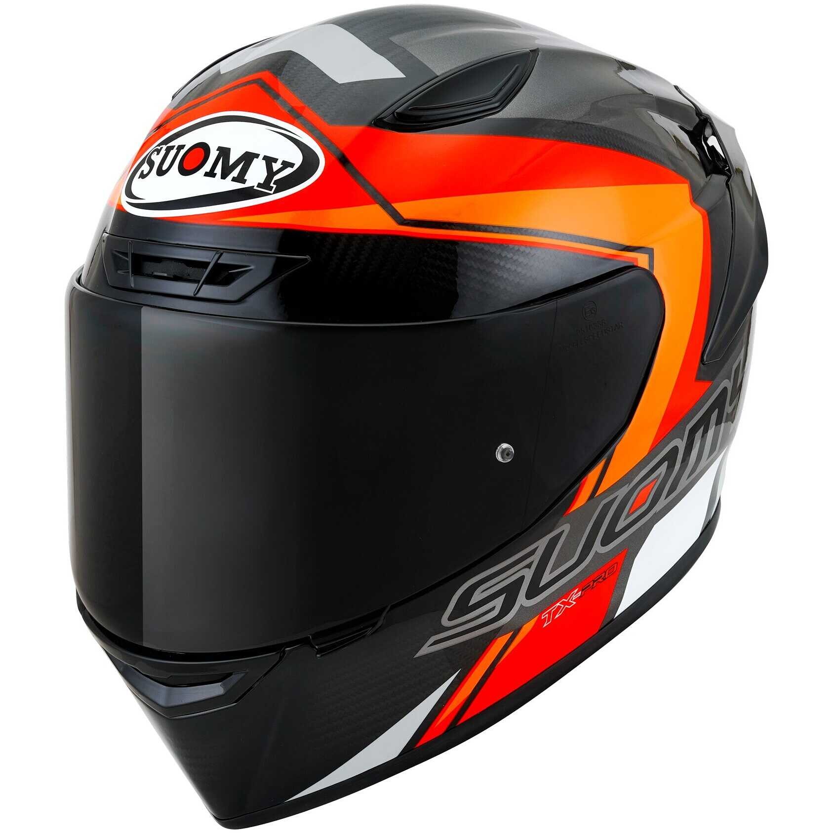 Casco integrale fibra moto Suomy TX-PRO Carbon GLAM ARANCIONE ORANGE helmet casque
