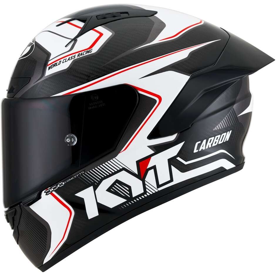 Casco integrale KYT NZ RACE Carbon Competition White Helmet Casque