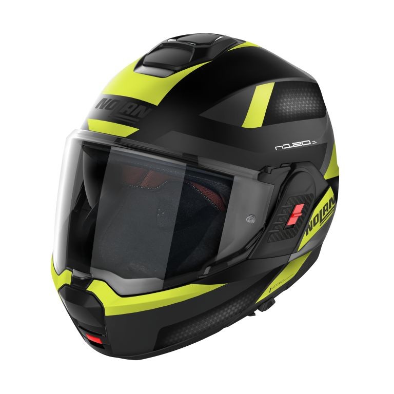 CASCO moto Nolan N120-1 SUBWAY NERO GIALLO BLACK YELLOW 23 modulare REVERSIBILE moto flip back helmet casque