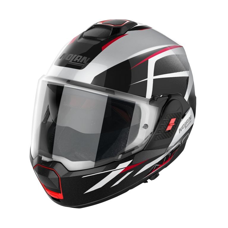 CASCO moto Nolan N120-1 NIGHTLIFE BIANCO ROSSO WHITE RED 27 modulare REVERSIBILE moto flip back helmet casque