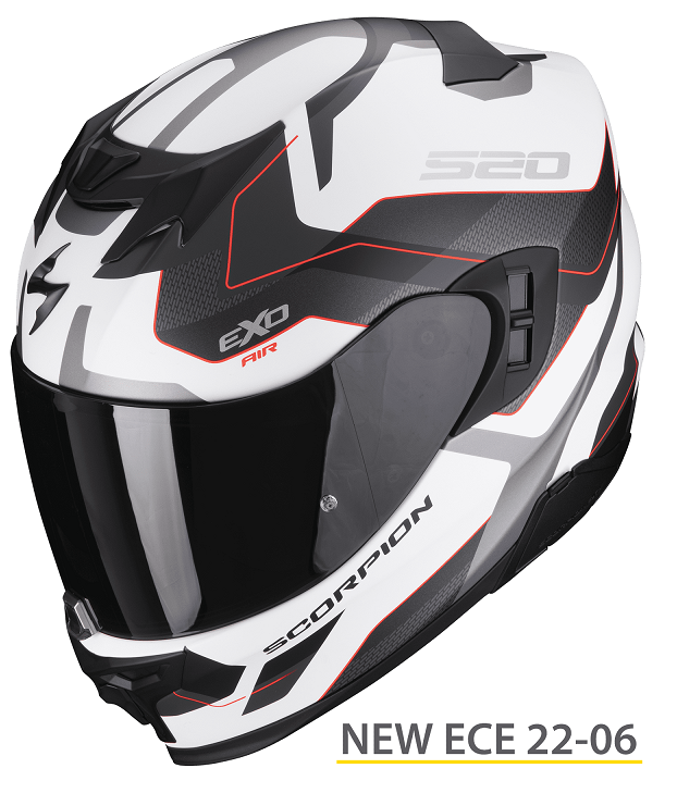 Casco integrale Scorpion Exo 520 evo Elan SILVER RED fullface helmet casque